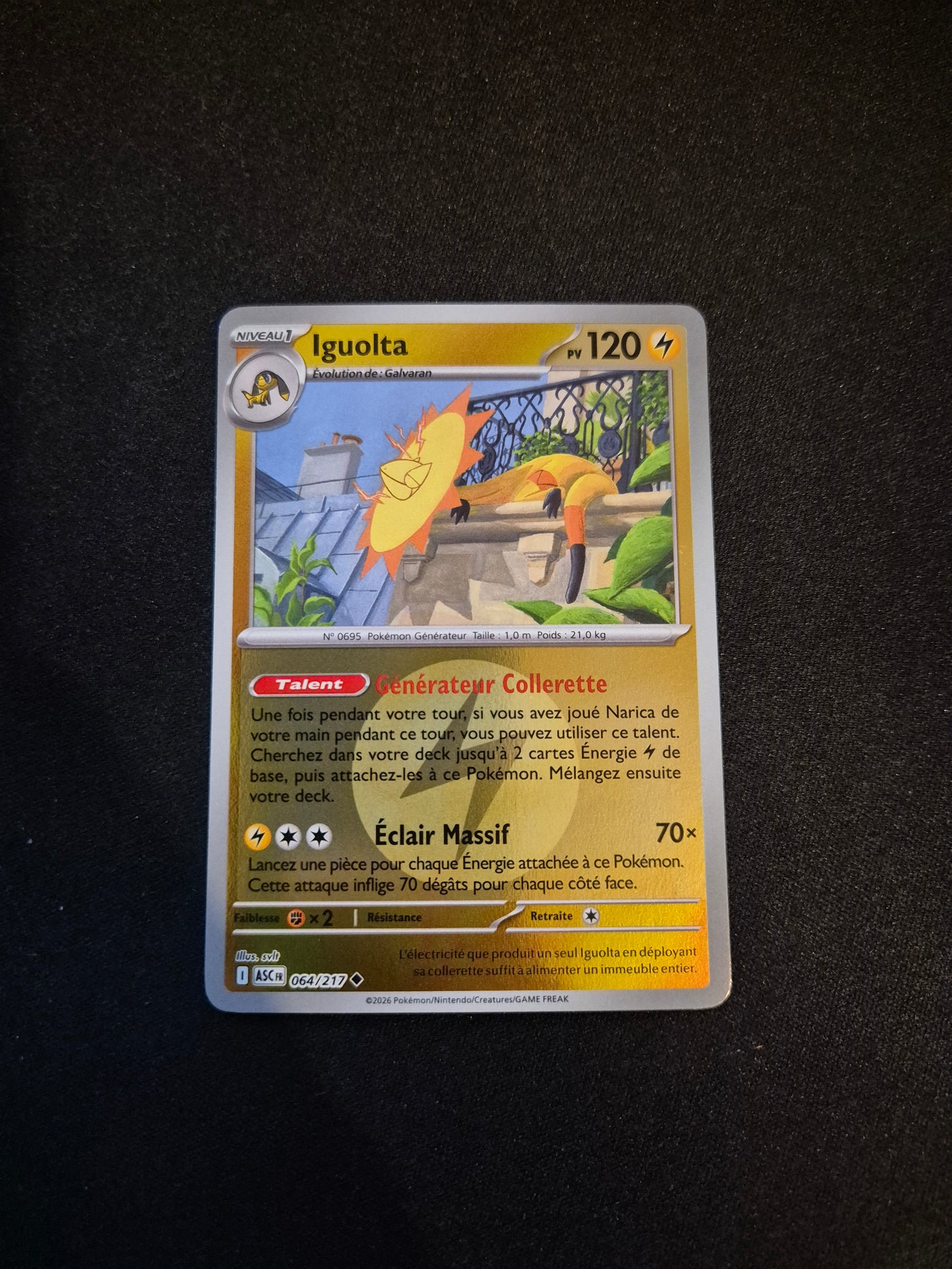 Carte Pokémon Iguolta Reverse Energie 064/217 ME2.5 Héros Transcendants