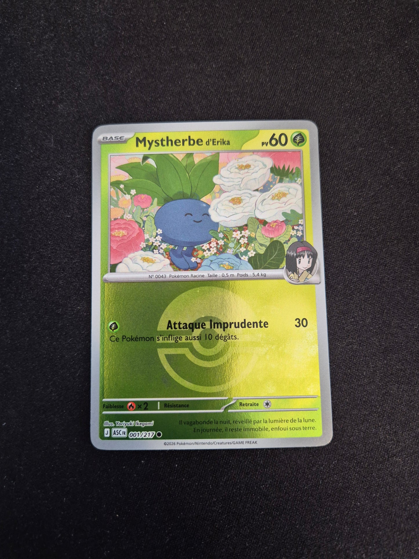 Carte Pokémon Mystherbe Reverse Pokéball 001/217 ME2.5 Héros Transcendants