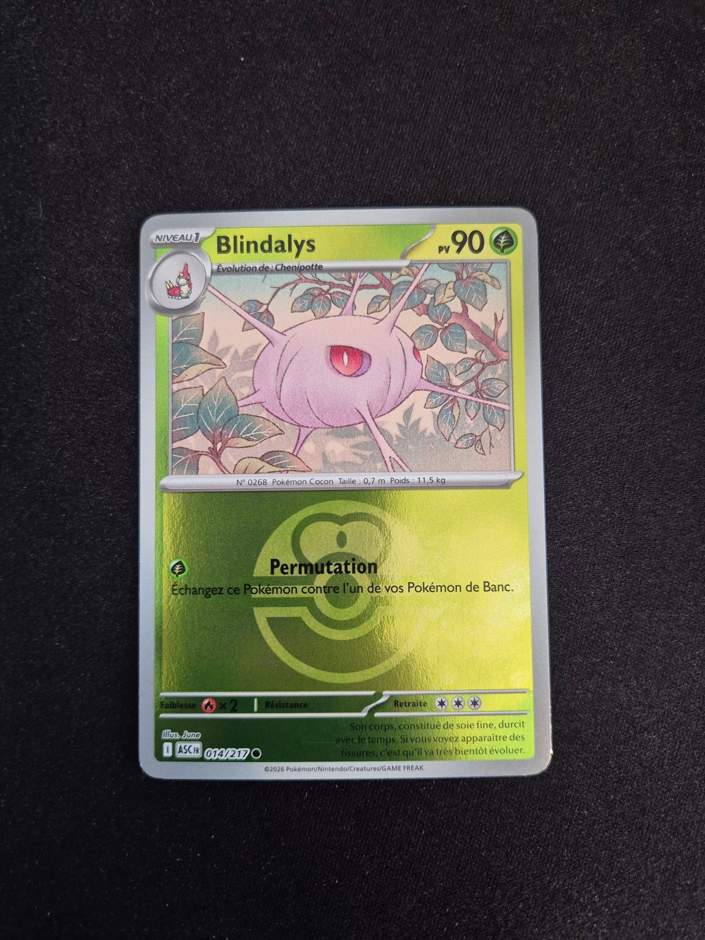 Carte Pokémon Blindalys Reverse Pokéball 014/217 ME2.5 Héros Transcendants
