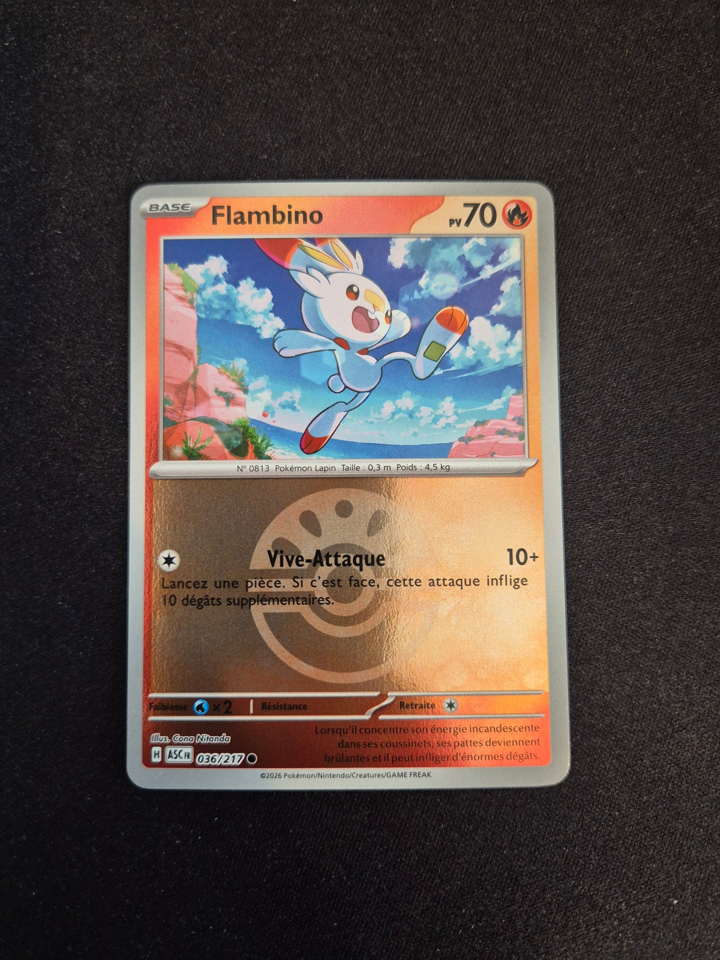 Carte Pokémon Flambino Reverse Pokéball 036/217 ME2.5 Héros Transcendants