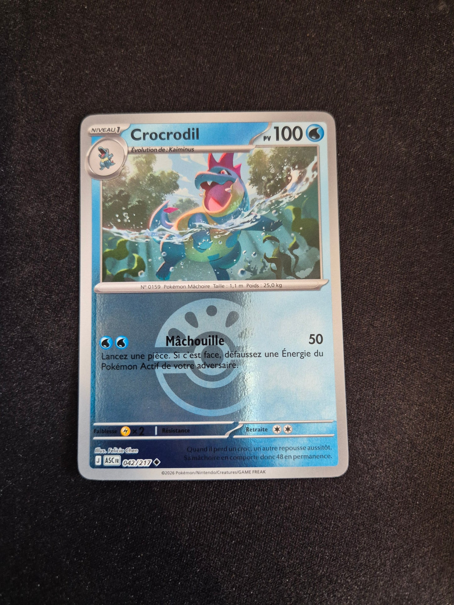 Carte Pokémon Crocrodil Reverse Pokéball 042/217 ME2.5 Héros Transcendants