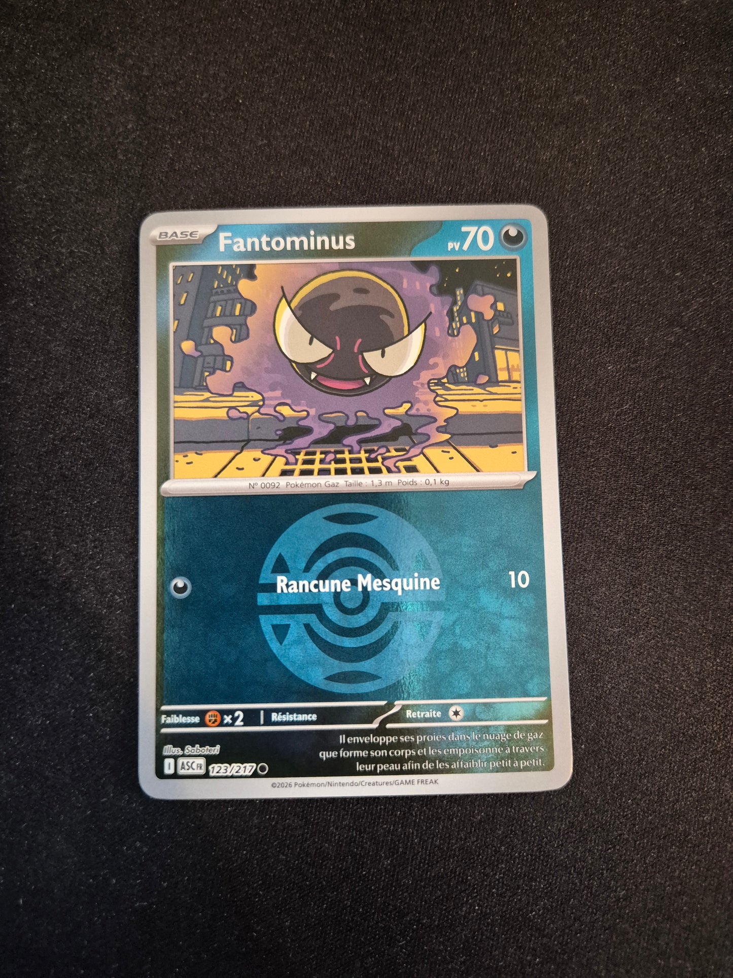 Carte Pokémon Fantominus Reverse Pokéball 123/217 ME2.5 Héros Transcendants