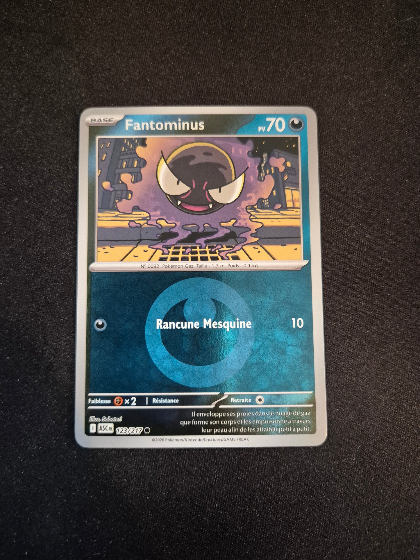 Carte Pokémon Fantominus Reverse Energie 123/217 ME2.5 Héros Transcendants