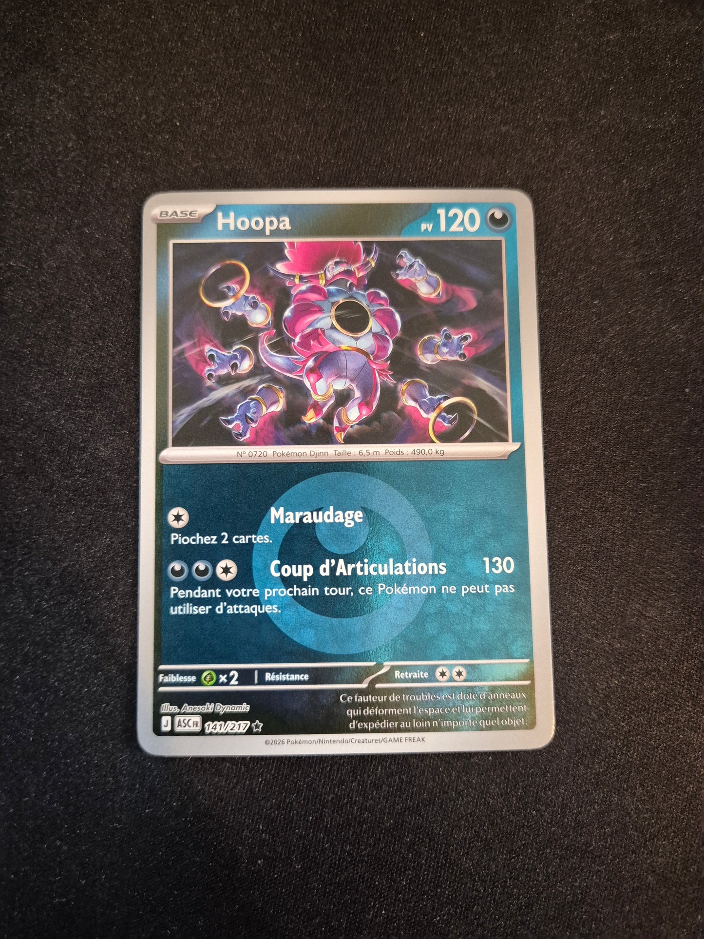 Carte Pokémon Hoopa Reverse Energie 141/217 ME2.5 Héros Transcendants