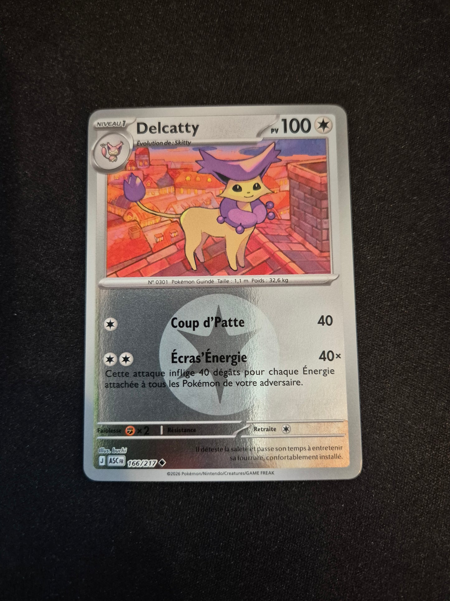 Carte Pokémon Delcatty Reverse Energie 166/217 ME2.5 Héros Transcendants