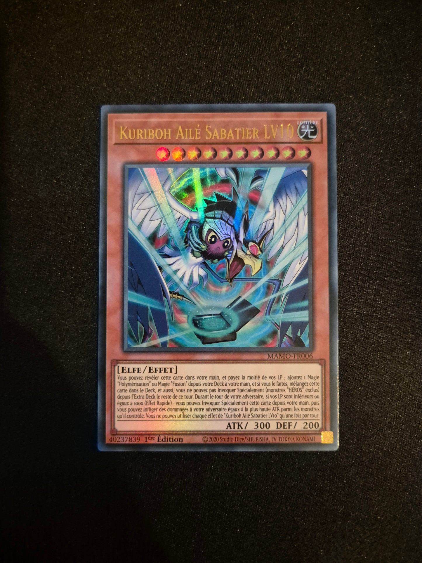 Carte Yu-Gi-Oh! Kuriboh Ailé Sabatier LV10 Ultra Rare MAMO-FR006