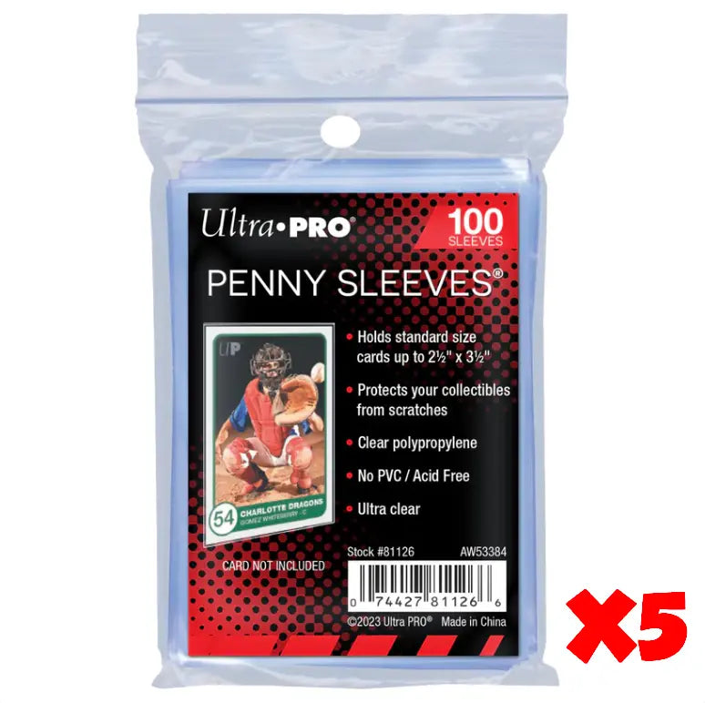 5x Ultra Pro Sleeve Protection Souple 6.5x9cm - Pack de 100 Sleeves