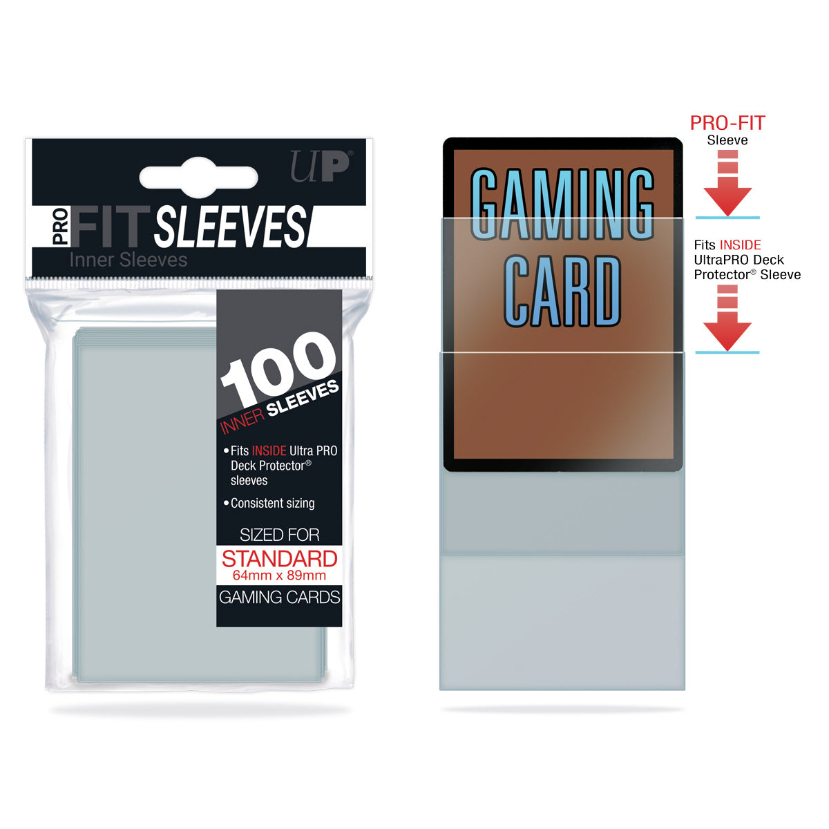 Ultra Pro : Pro Fit Sleeves Taille Standard 64 x 89 mm - Paquet de 100
