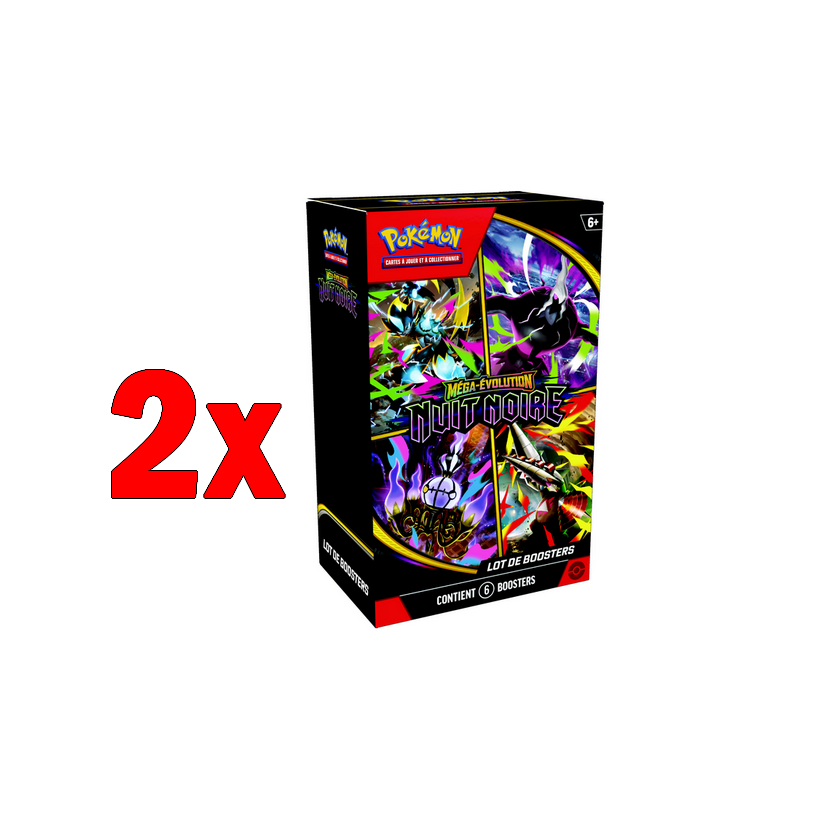 2x Pokémon JCC : Bundle 6 boosters ME05 Méga-Évolution Nuit Noire - FR
