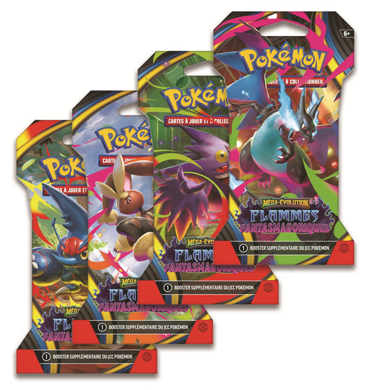 Pokémon JCC  Pack de Booster cartonné ME02 Flammes Fantasmagoriques (1 Booster aléatoire) - FR
