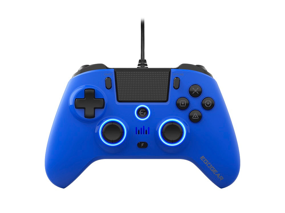 EgoGear Manette filaire SC10 Bleue pour PS4, PS3 et PC