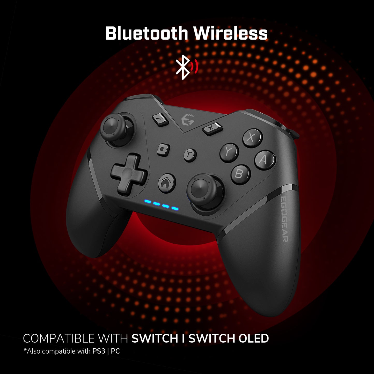 EgoGear  Manette sans fil Bluetooth SC20 Noire pour Nintendo Switch, Switch OLED, PS3 et PC