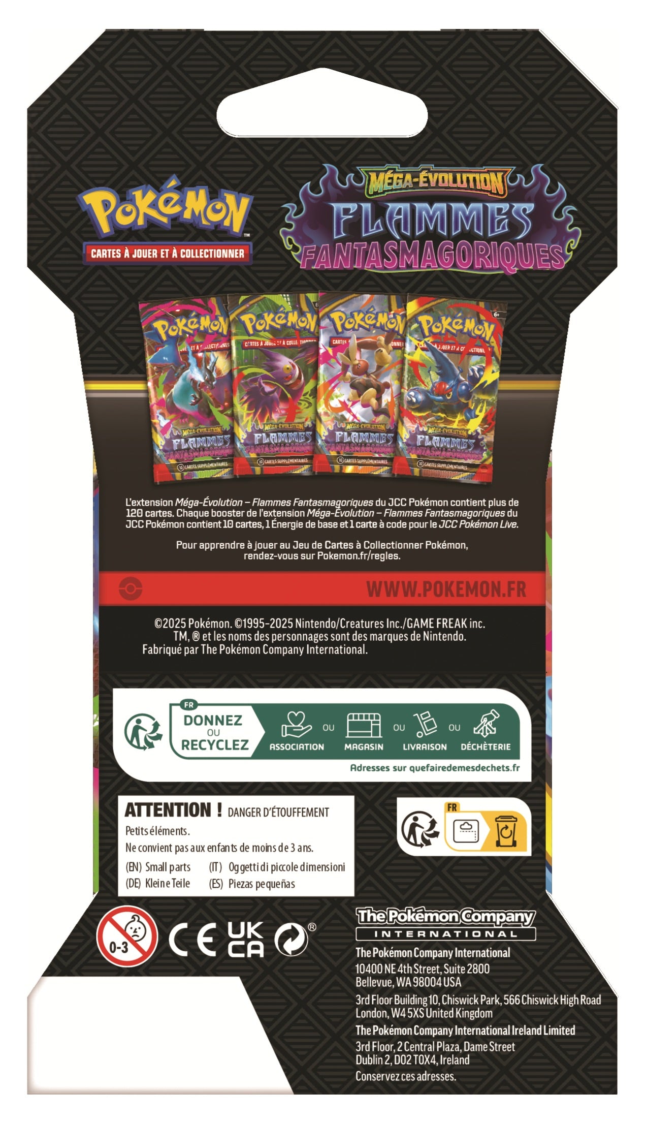 Pokémon JCC  Pack de Booster cartonné ME02 Flammes Fantasmagoriques (1 Booster aléatoire) - FR