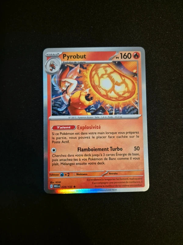 Carte Pokémon Pyrobut Holo 028/132 ME01 Méga-Évolution