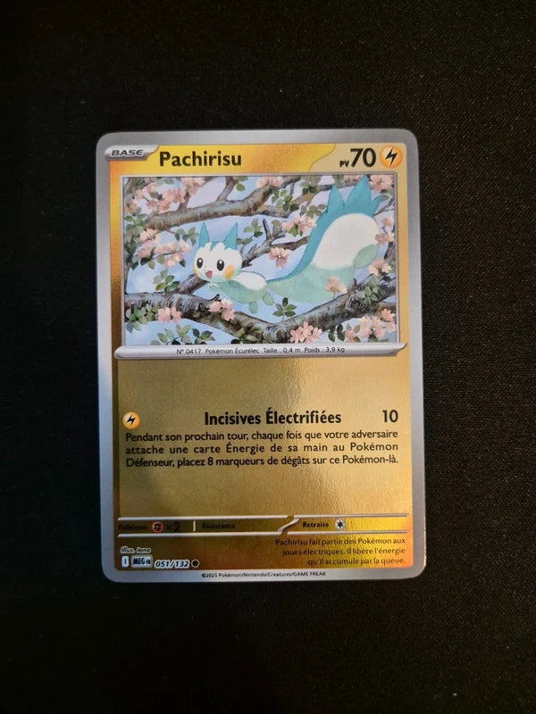Carte Pokémon Pachirisu Holo Reverse 051/132 ME01 Méga-Évolution