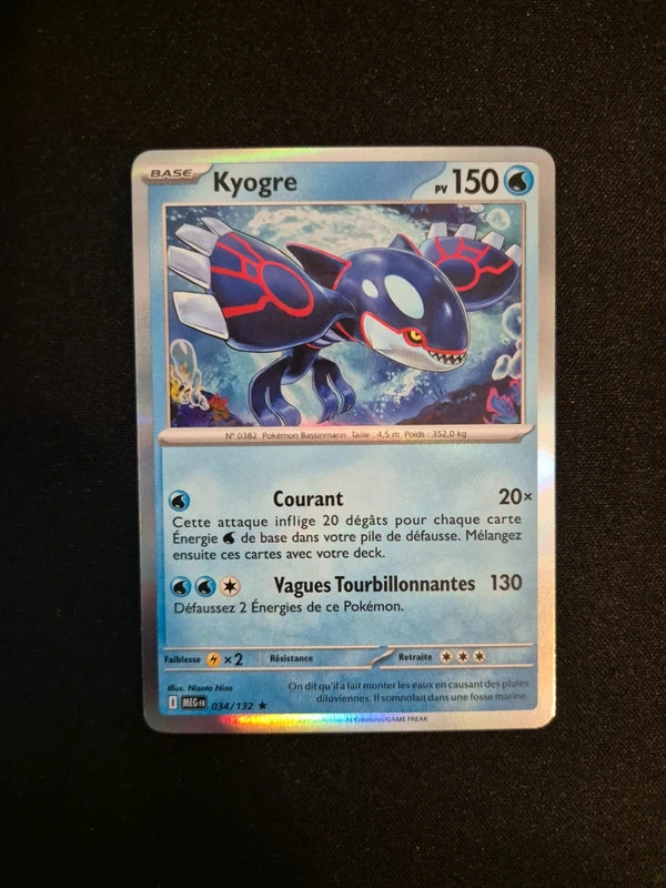 Carte Pokémon Kyogre Holo 034/132 ME01 Méga-Évolution