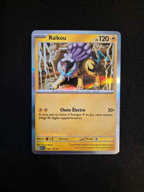 Carte Pokémon Raikou Holo 048/132 ME01 Méga-Évolution