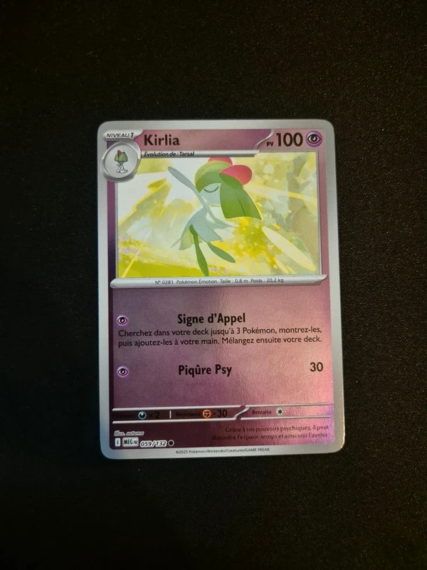 Carte Pokémon Kirlia Holo Reverse 059/132 ME01 Méga-Évolution.