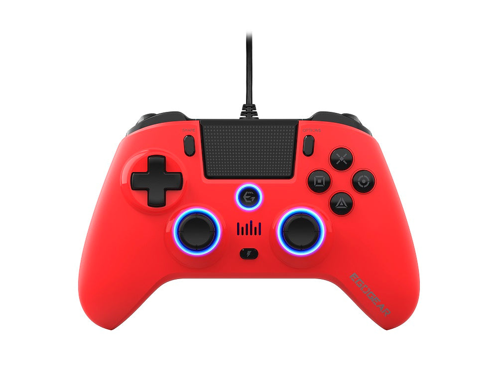 EgoGear Manette filaire SC10 rouge pour PS4, PS3 et PC