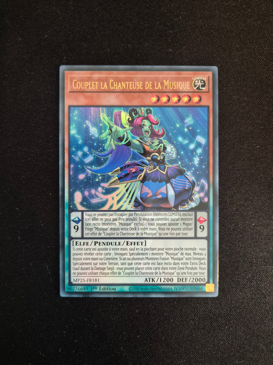 Carte Yu-Gi-Oh! Couplet la Chanteuse de la Musique MP25-FR181 Ultra Rare