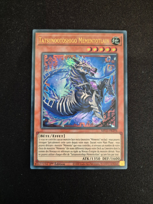 Carte Yu-Gi-Oh! Tatsunootoshigo Mémentotlain MP25-FR294 Ultra Rare