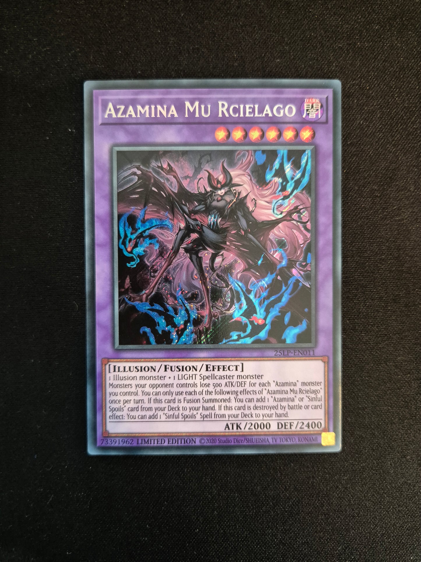 Carte Yu-Gi-Oh! Azamina Mu Rcielago 25LP-EN011 Secret Rare