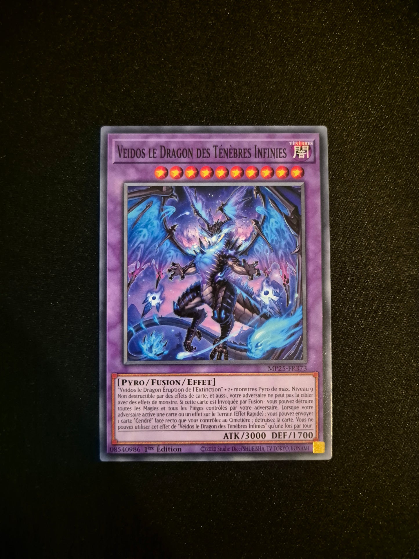 Carte Yu-Gi-Oh! Veidos le Dragon des Ténèbres Infinies MP25-FR373