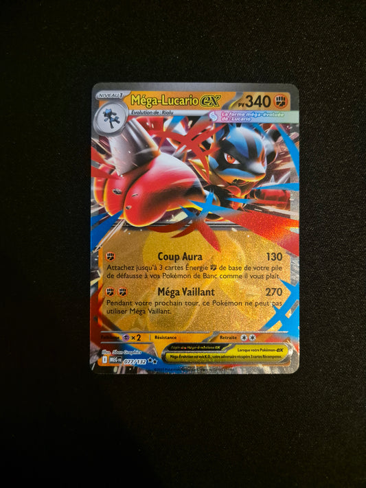 Carte Pokémon Méga-Lucario Ex 077/132 ME01 Méga-Évolution