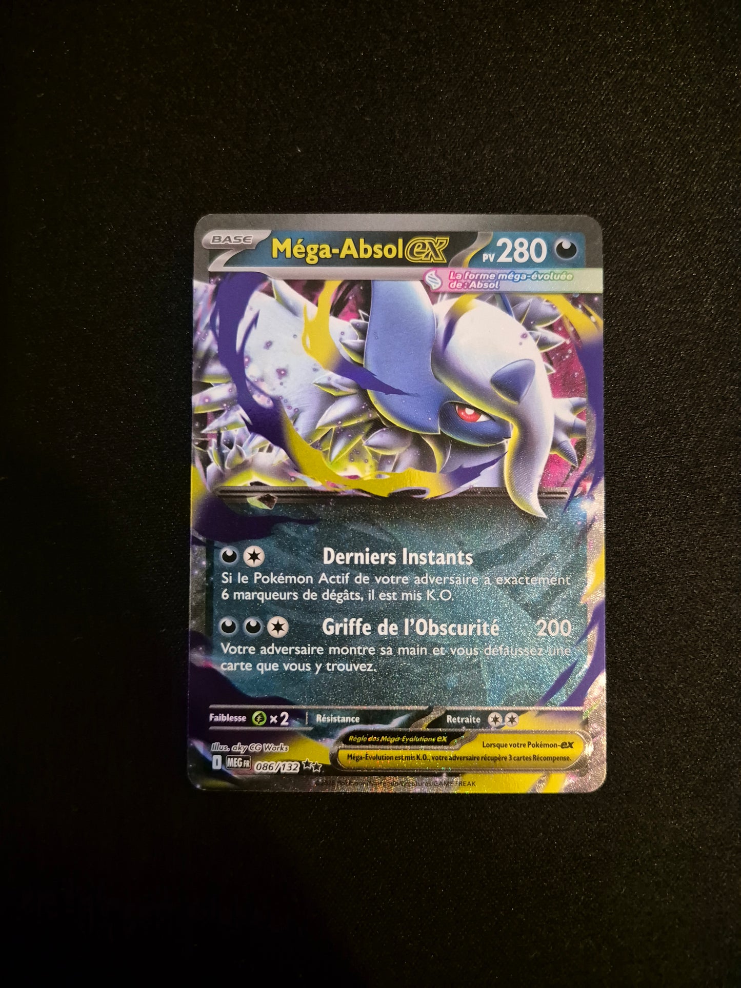 Carte Pokémon Méga-Absol EX 086/132 ME01 Méga-Évolution