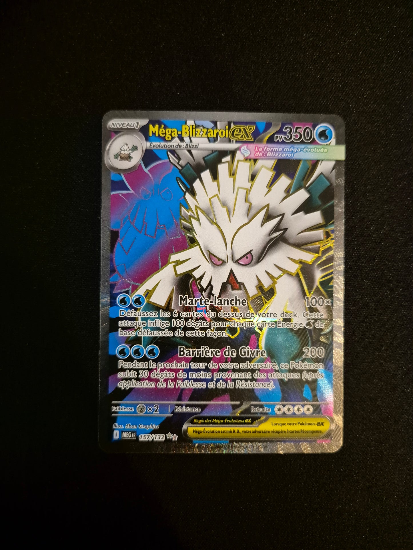Carte Pokémon Méga-Blizzaroi EX 157/132 ME01 Méga-Évolution