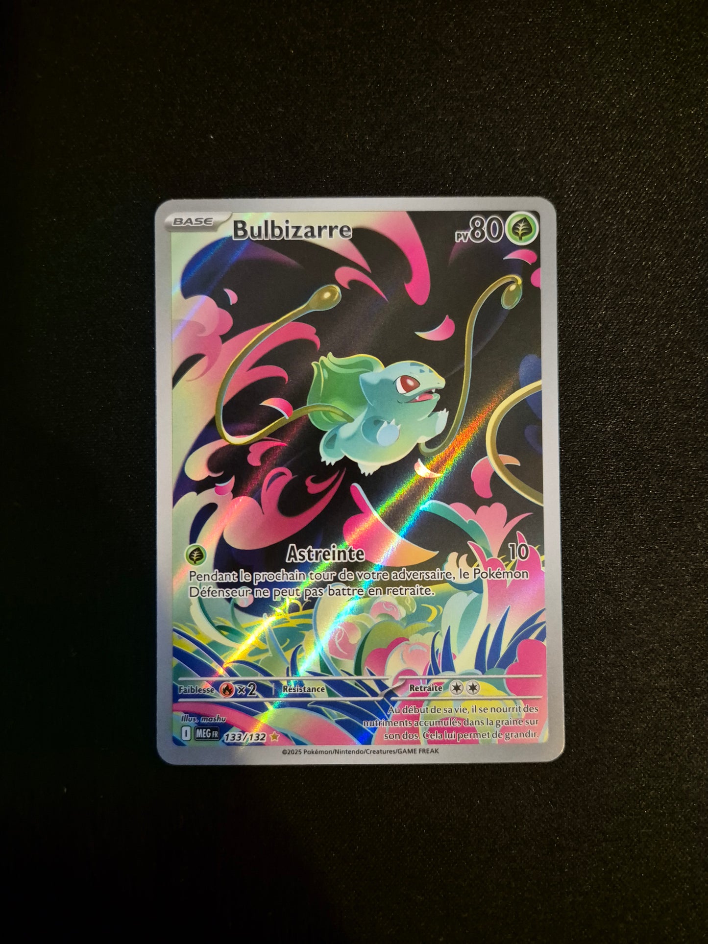 Carte Pokémon Bulbizarre Art Rare AR 133/132  ME01 Méga-Évolution