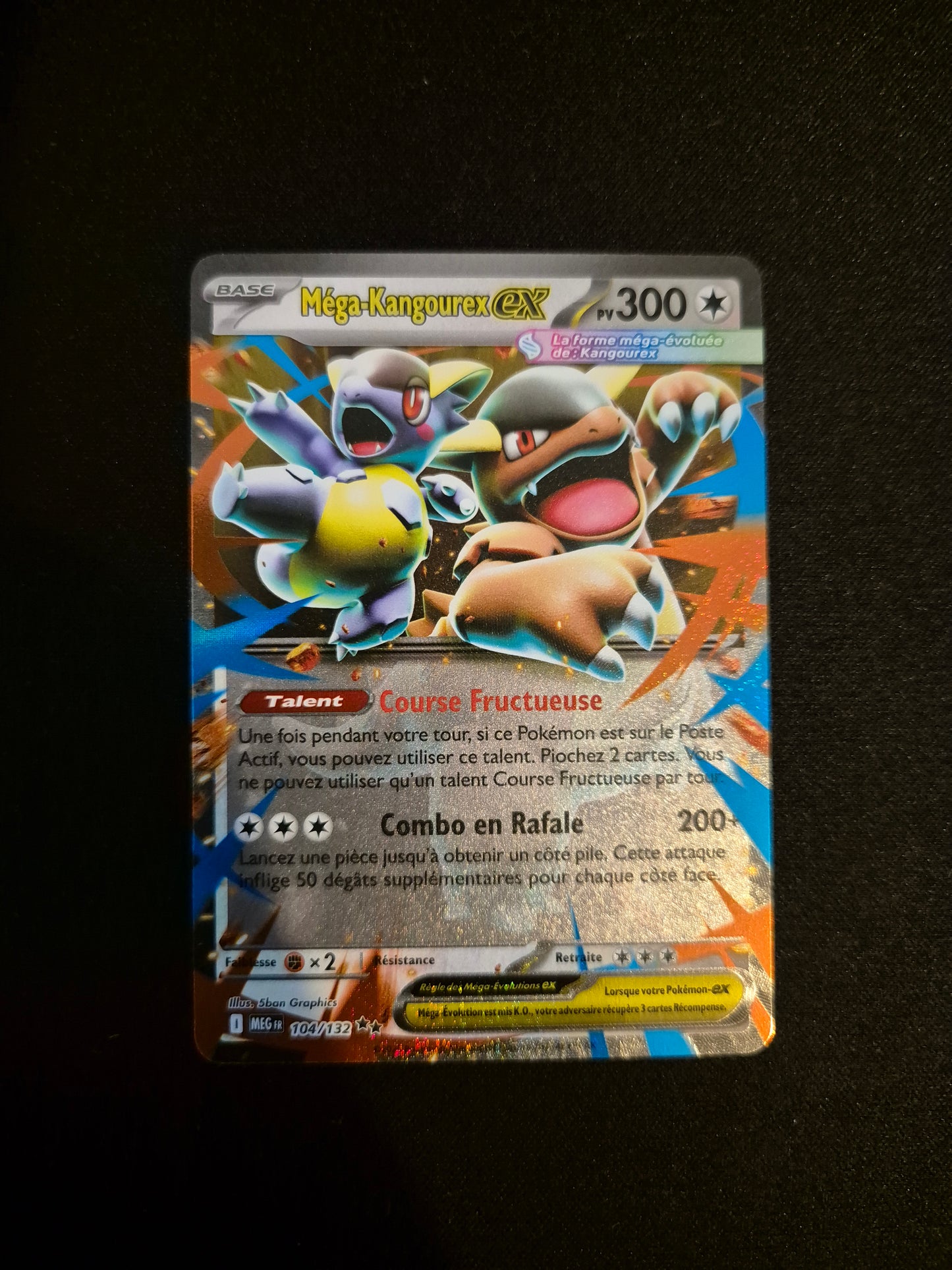 Carte Pokémon Méga-Kangourex EX 104/132  ME01 Méga-Évolution