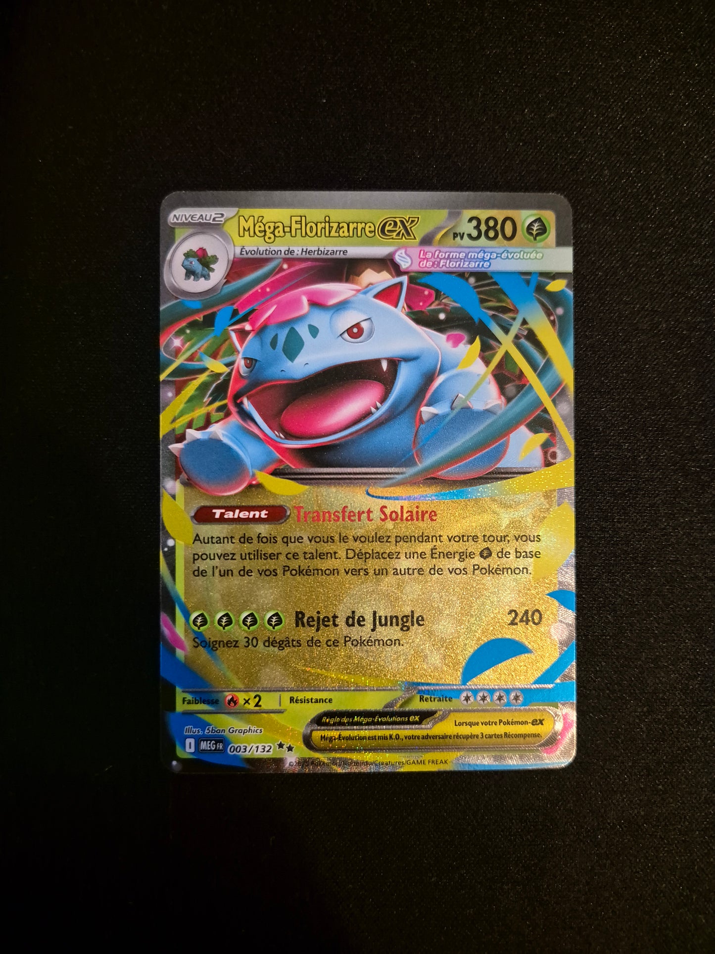 Carte Pokémon Méga-Florizarre EX 003/132 ** ME01 Méga-Évolution