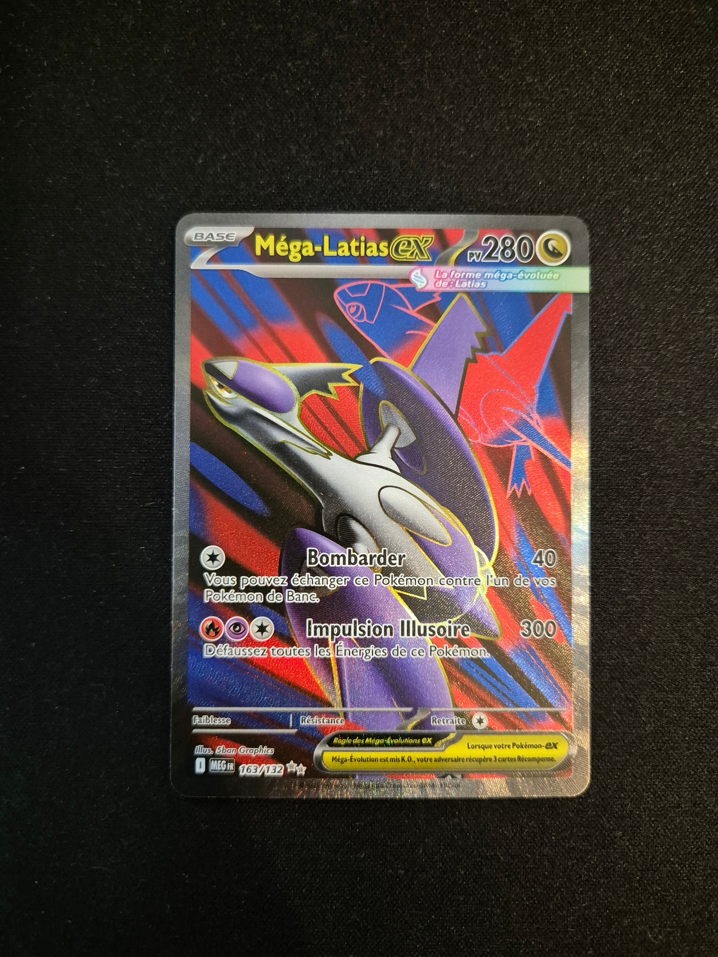 Carte Pokémon Méga-Latias EX Full Art 163/132 ME01 Méga-Évolution