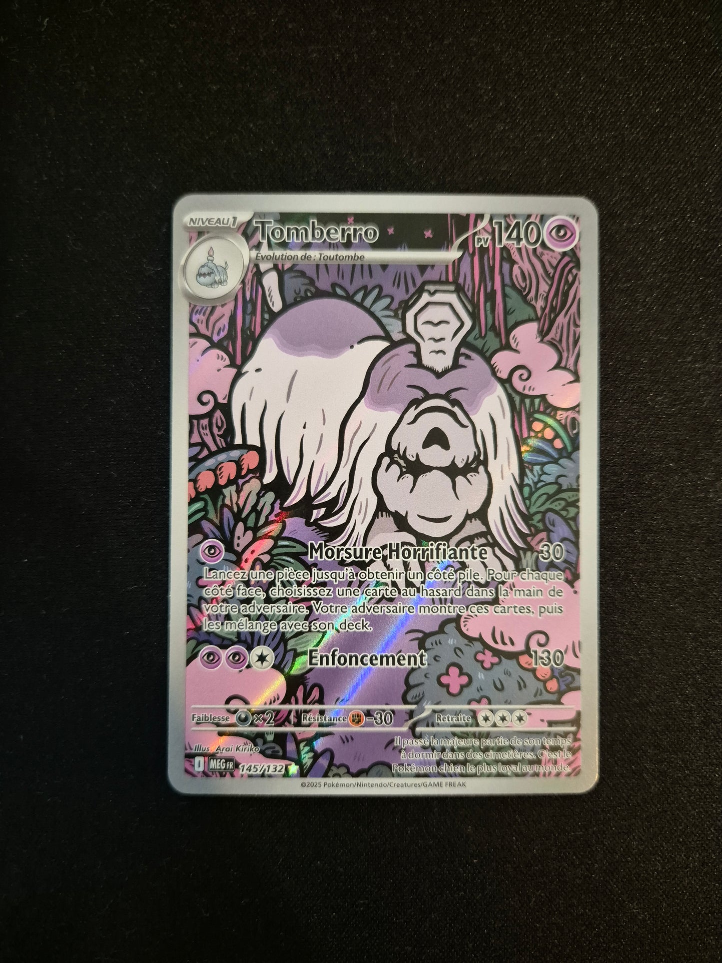 Carte Pokémon Tomberro Art Rare AR 145/132 ME01 Méga-Évolution