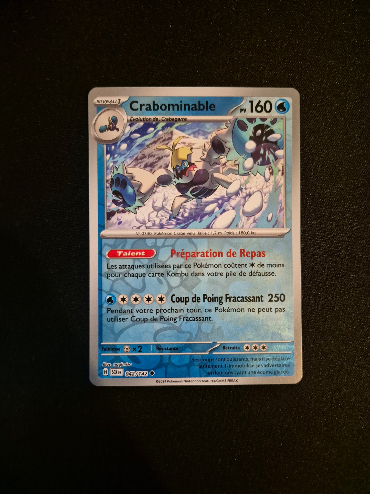 Carte Pokémon Crabominable Reverse 042/142 SCR EV07 Couronne Stellaire