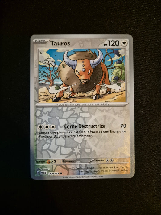 Carte Pokémon Tauros Reverse 112/142 SCR EV07 Couronne Stellaire