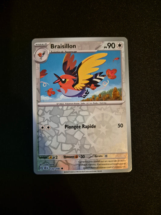 Carte Pokémon Braisillon Reverse 122/142 SCR EV07 Couronne Stellaire