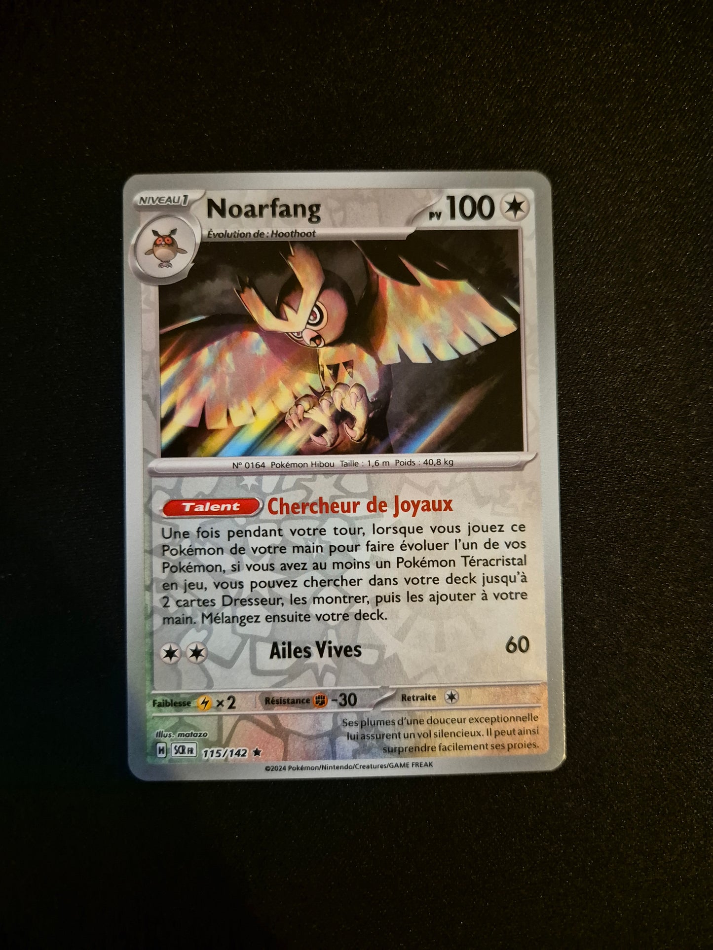 Carte Pokémon Noarfang Reverse 115/142 SCR EV07 Couronne Stellaire