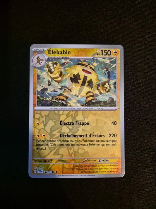 Carte Pokémon Élekable Reverse 047/142 SCR EV07 Courrone Stellaire