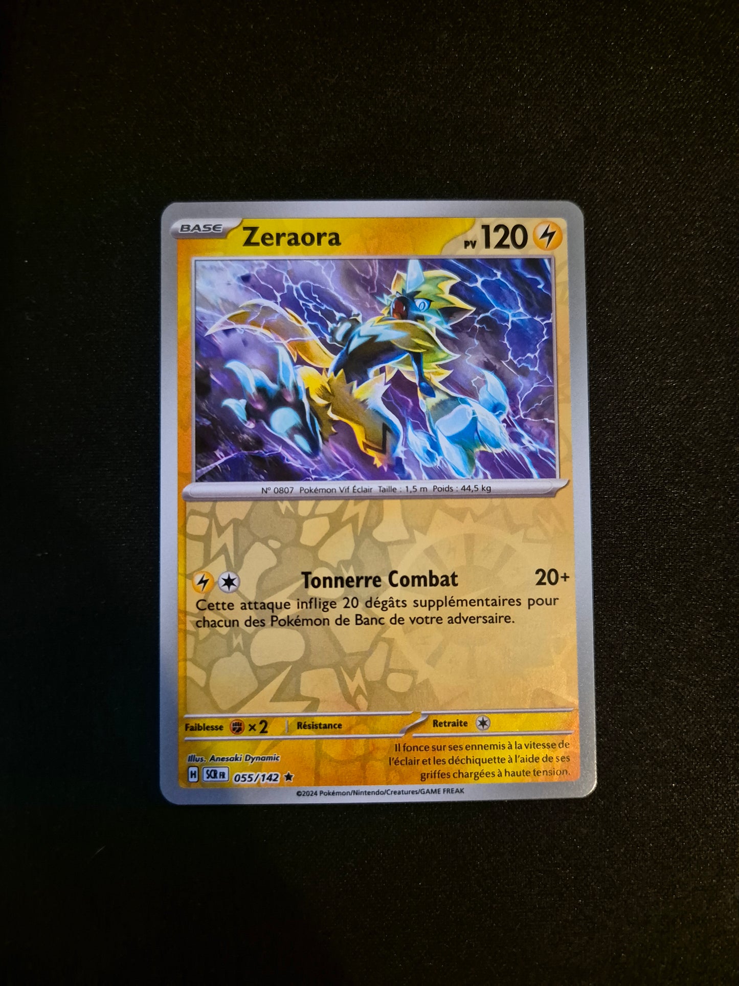 Carte Pokémon Zeraora Reverse 055/142 SCR EV07 Courrone Stellaire