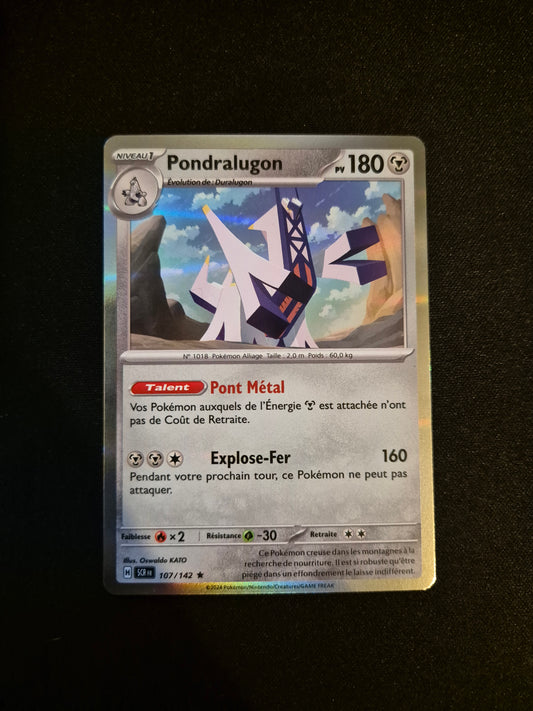 Carte Pokémon Pondralugon Holo 107/142 SCR EV07 Courrone Stellaire