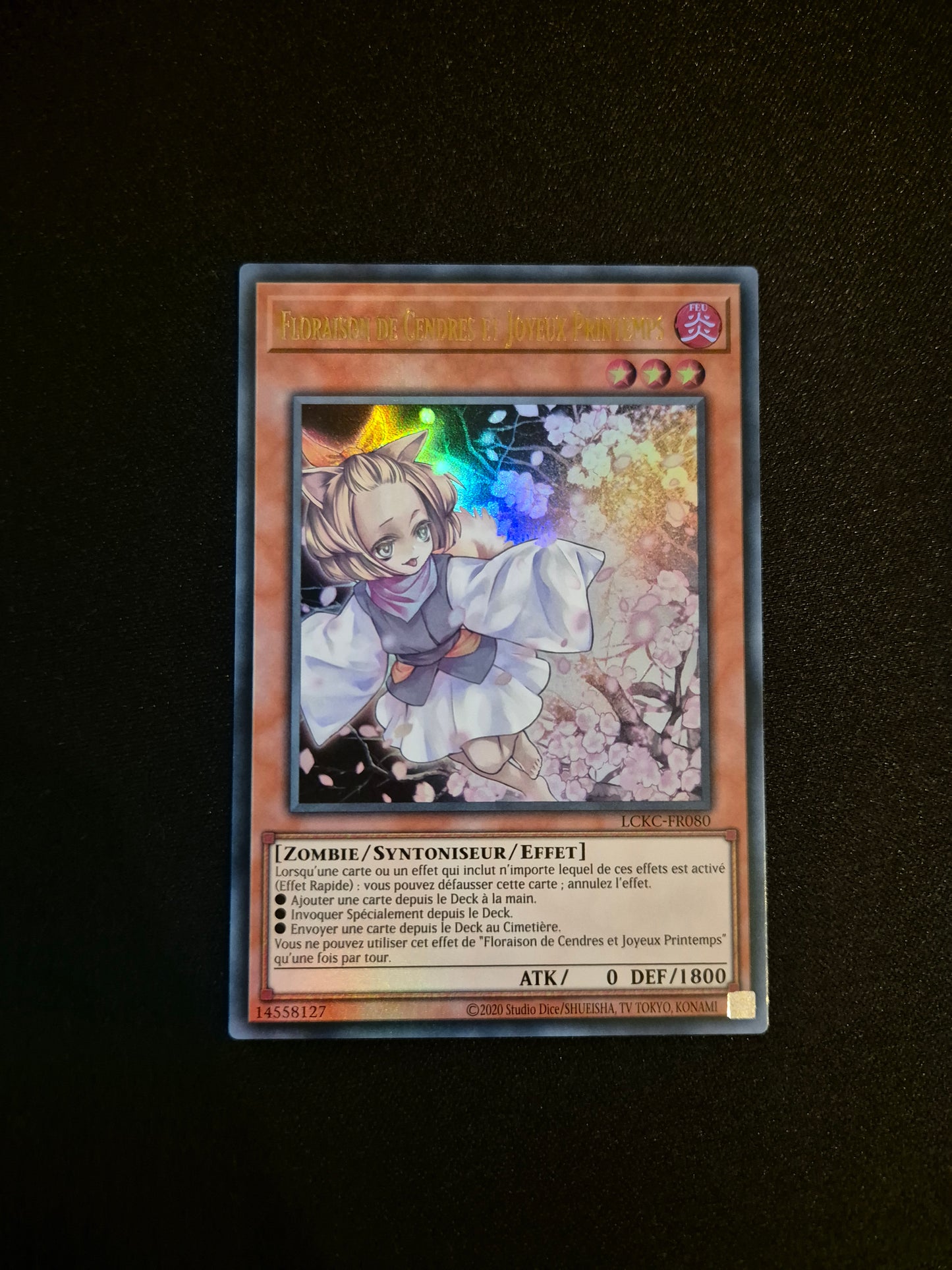 Carte Yu-Gi-Oh! Floraison de Cendres et Joyeux Printemps Ultra Rare LCKC-FR080