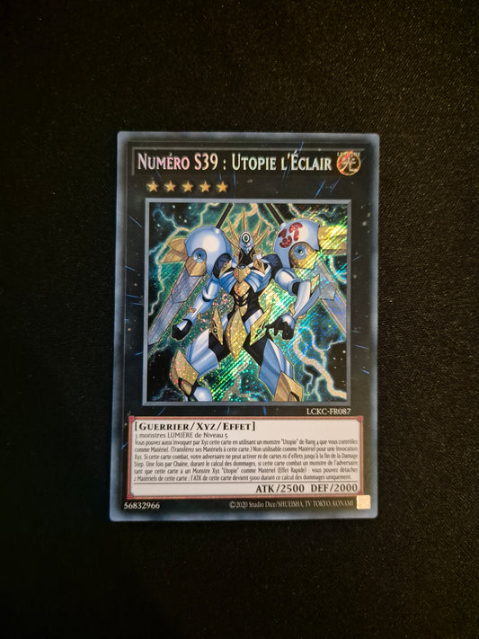 Carte Yu-Gi-Oh! Numéro S39 Utopie l'Éclair Secret Rare LCKC-FR087