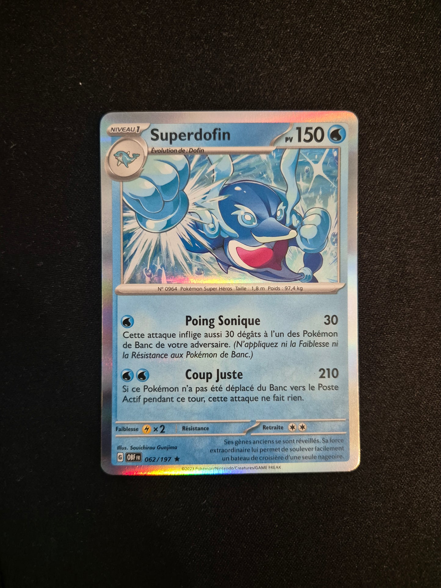 Carte Pokémon Superdofin Holo 062/197 EV03 Flammes Obsidiennes