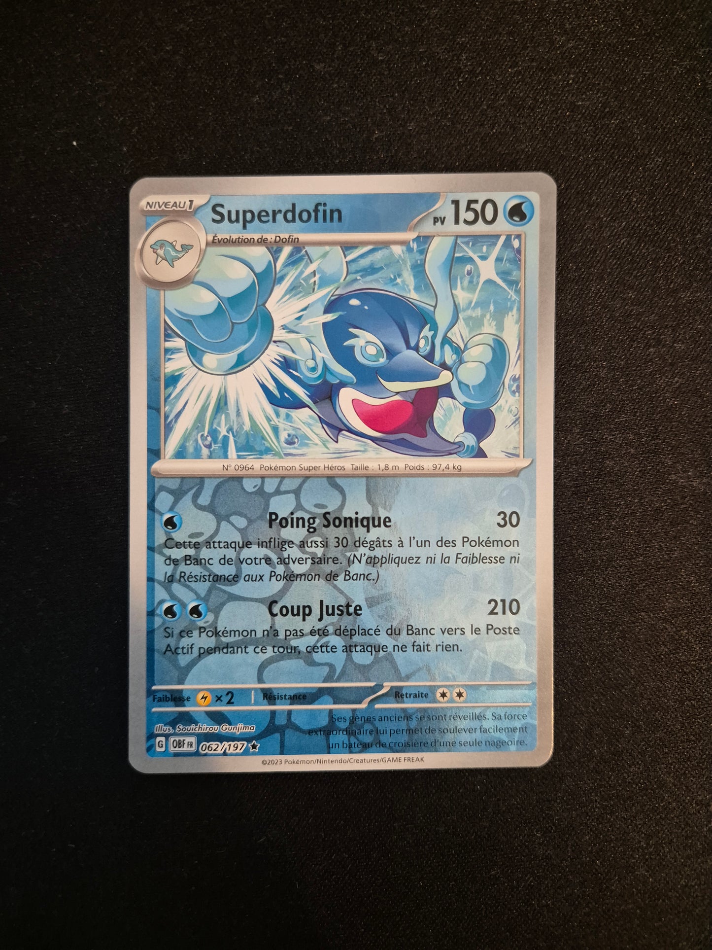 Carte Pokémon Superdofin Reverse 062/197 EV03 Flammes Obsidiennes