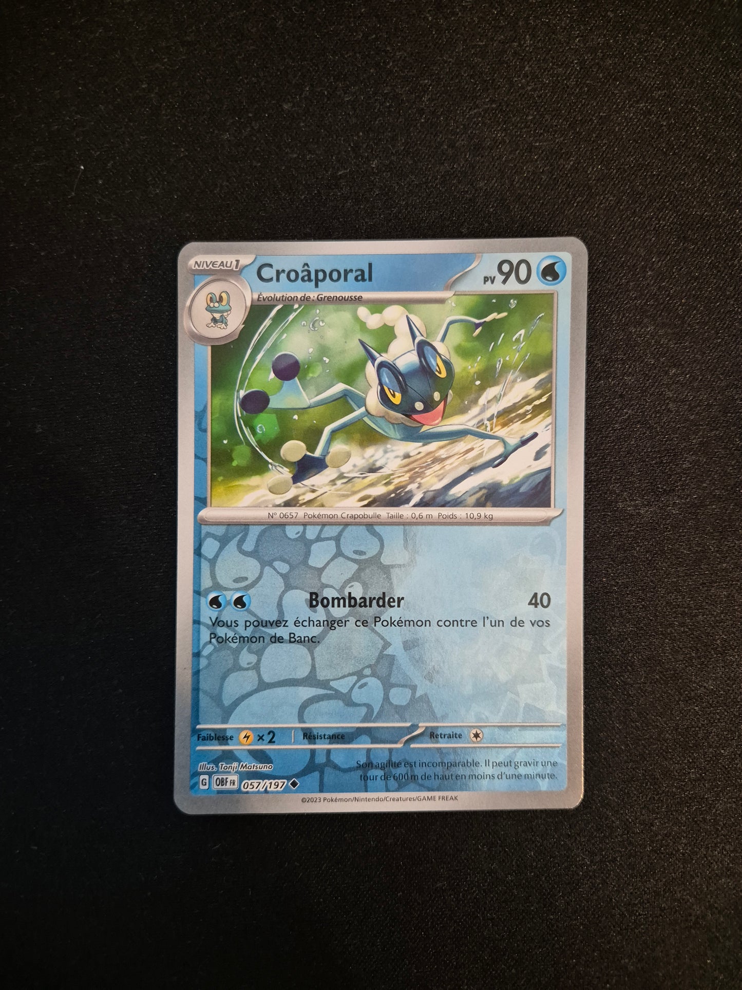 Carte Pokémon Croaporal Reverse 057/197 EV03 Flammes Obsidiennes