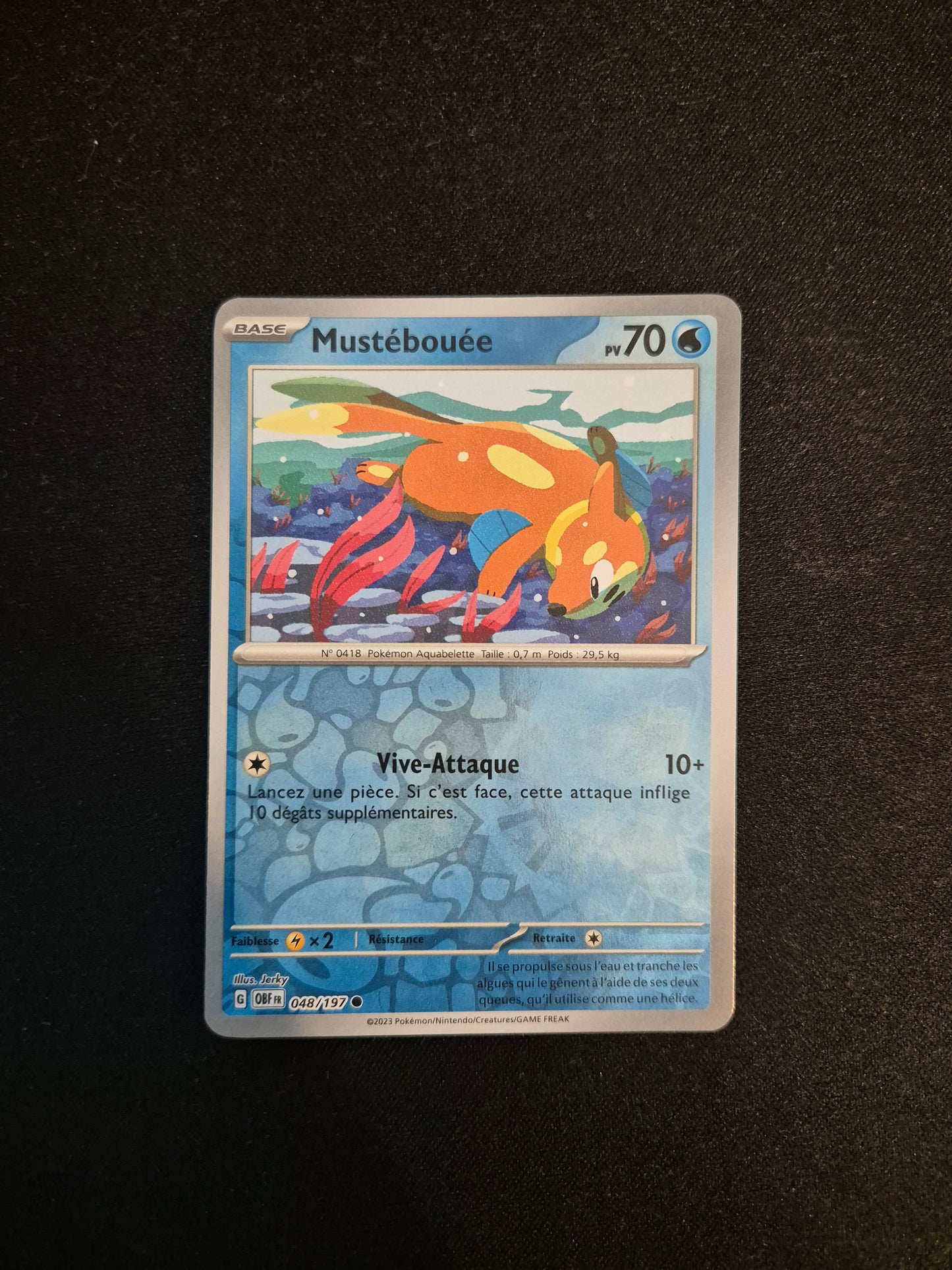 Carte Pokémon Mustébouée Reverse 048/197 EV03 Flammes Obsidiennes