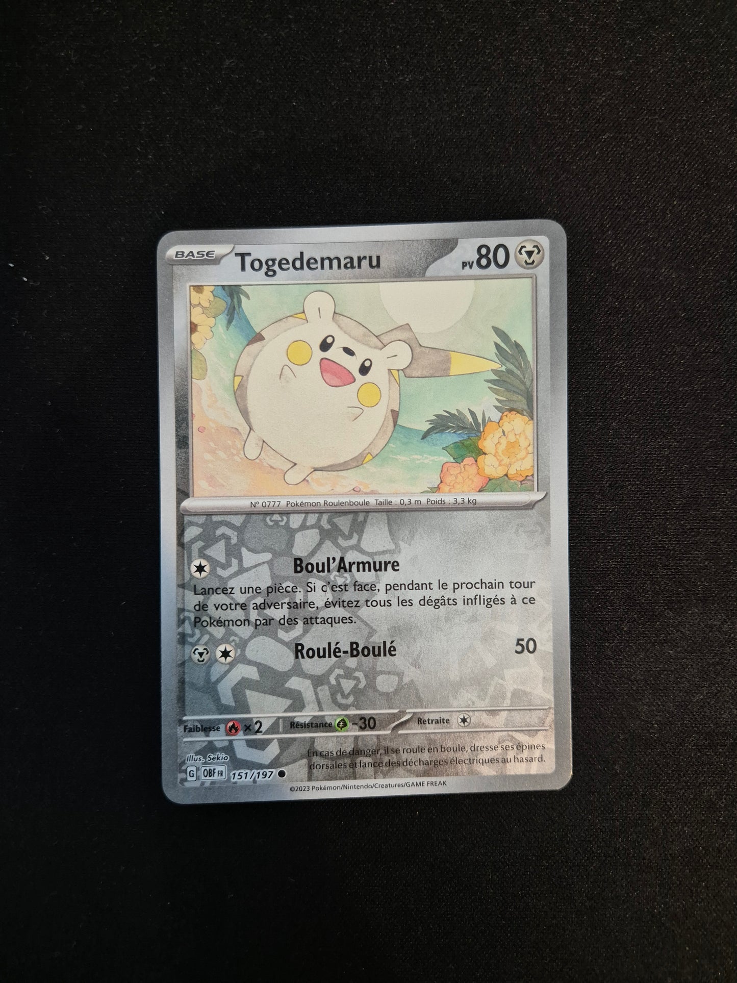 Carte Pokémon Togedemaru Reverse 151/197 EV03 Flammes Obsidiennes