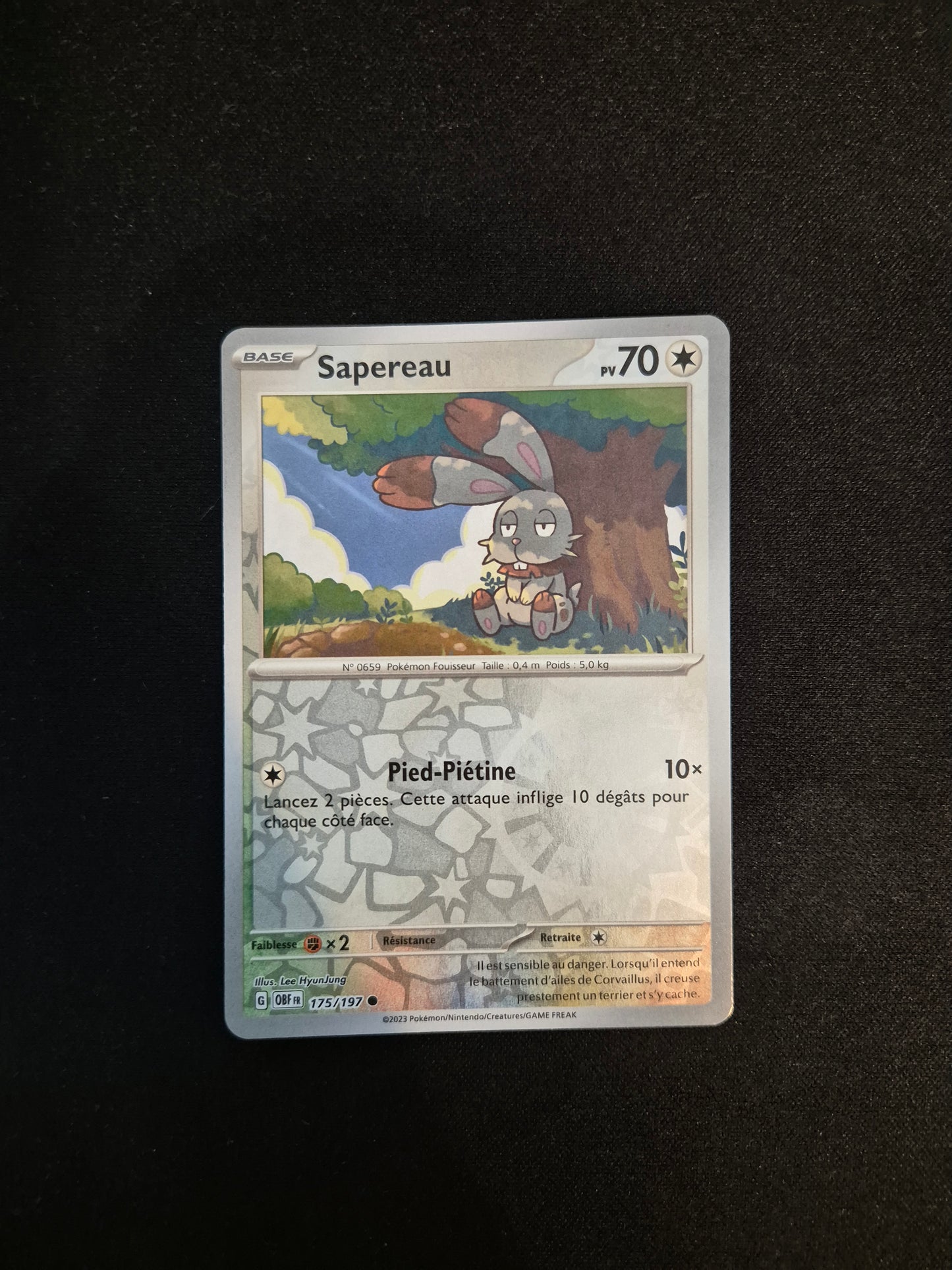 Carte Pokémon Sapereau Reverse 175/197 EV03 Flammes Obsidiennes